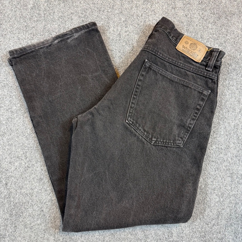 Wrangler Authentic Jeans Mens 30x30 Faded Black Straight Leg Denim Pants